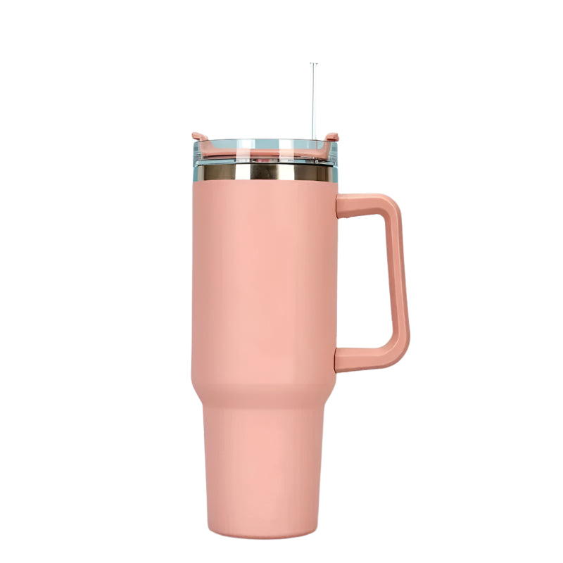 Flesh Pink 1200ML Stainless Steel Travel Thermos – Leakproof Mug for Outdoor & Office Use