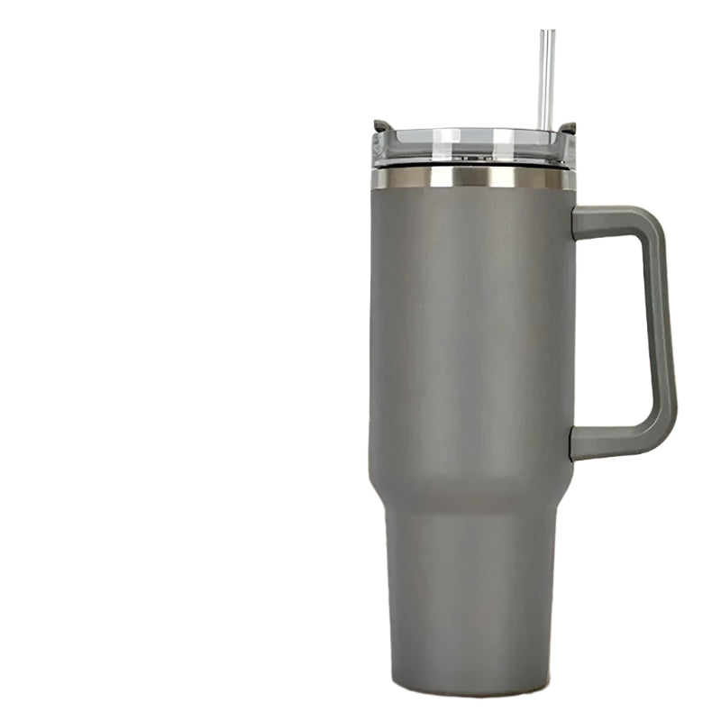 Grey 1200ML Stainless Steel Travel Mug – Leakproof Vacuum Insulation for Hot & Cold Beverages