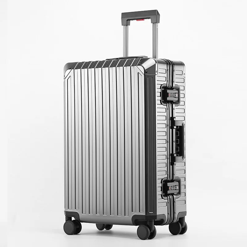 TSA-Approved Aluminum Luggage – Waterproof & Silent Wheels