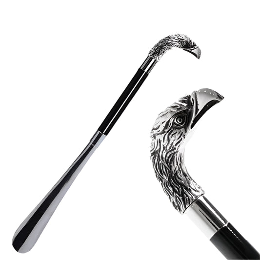 Silver Eagle Shoehorn – Luxury Metal Shoe Accessory with Intricate Eagle Handle Design