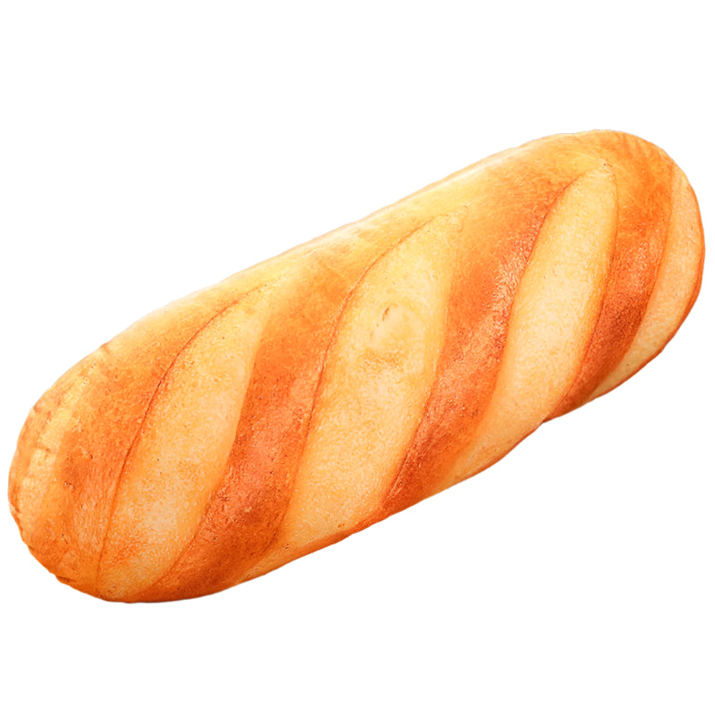 Close-up of a Soft Baguette Plush Pillow with a realistic 3D bread design.